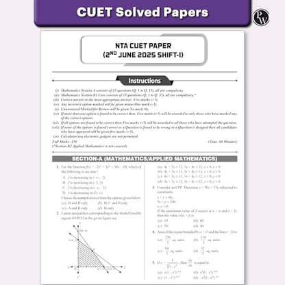 PW CUET UG Entrance Exam Books 2026 – Mathematics | Chapterwise & Topicwise MCQs Question Bank | Theory + Exercises | PYQ (2025–2022) | Mock Tests | Based on Latest NTA Pattern