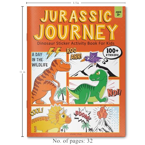 Jurassic Journey - Dinosaur Sticker Activity Book For Kids