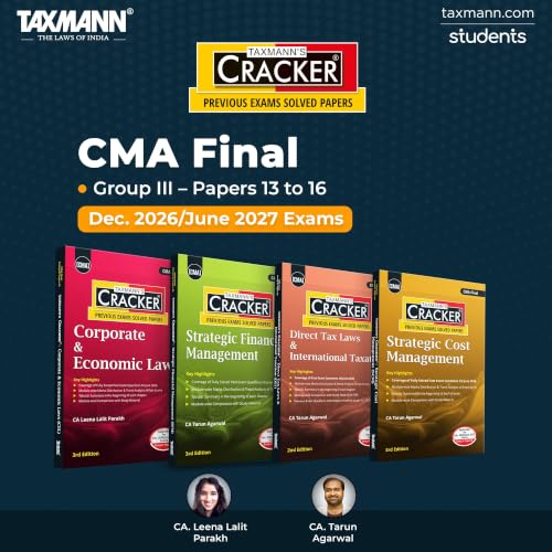 Taxmann's CRACKER COMBO for CMA Final | Dec. 2026/June 2027 Exams | Group III – Papers 13 to 16 | CRACKER Series | CLE, SFM, DIT, and SCM | July 2026 Edition | Set of 4 Books