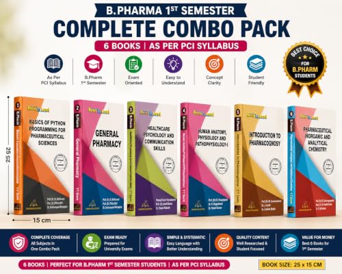 B.Pharma 1st Semester (5 IN 1) COMBO PACK According to Latest Syllabus of PCI, Thakur Publication (No.1 In Pharmacy BookS ) |NEP 2020, PCI 2026 SYLLABUS