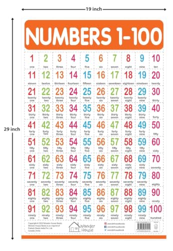 Numbers 1-100 - My First Early Learning Wall Chart: For Preschool, Kindergarten, Nursery And Homeschooling (19 Inches X 29 Inches)