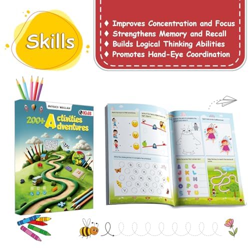 200+ Adventure Activity Book for Kids, Early Learning Educational Book with 500+ Free Worksheets & Parenting Tips, Brain Booster Books for Kids 3 - 4 Years
