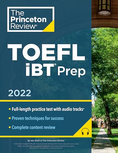 TOEFL iBT Prep with Audio/Listening Tracks, 2022: Practice Test + Audio + Strategies & Review book cover