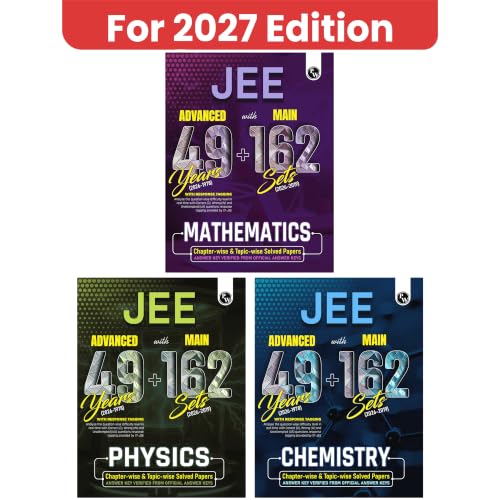PW JEE Advanced 49 Years (2026-1978) with JEE Main 162 Sets PYQs (2026-2019) Physics, Chemistry, Maths Combo Set of 3 | Chapterwise and Topicwise Solved Papers For JEE 2027 Exams