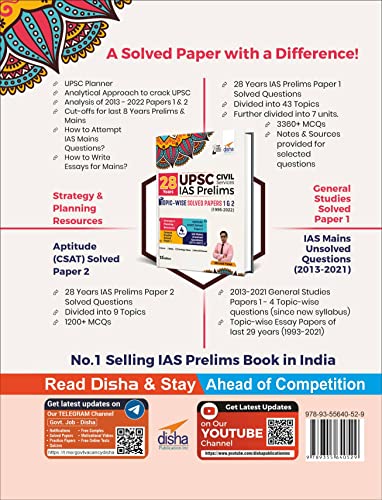 28 Years UPSC Civil Services IAS Prelims Topic-wise Solved Papers 1 & 2 (1995 - 2022) 13th Edition