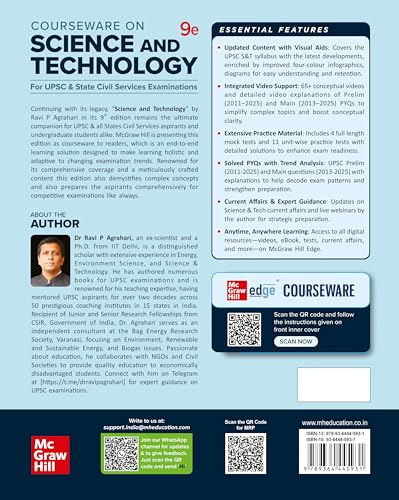 Science and Technology Courseware, 9e by Ravi P. Agrahari for UPSC 2026 | 100+ Author Video Lectures | Prelims PYQs (2011-25) & Mains PYQs (2013-25) | 11 Practice Test | Mock Tests | Colour E-book