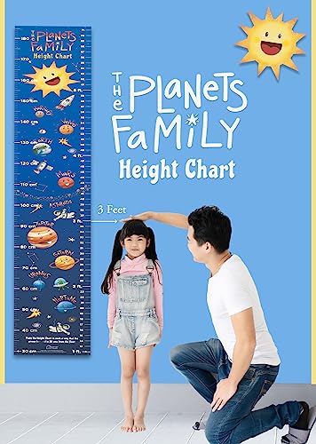 The Planets Family Height Chart (Kids' Height Chart | Height Measuring Scale Sticker | Height Chart Wall Sticker for Children | Nursery Decoration)