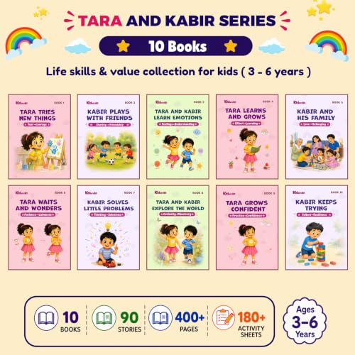 Kidureka The Tara & Kabir Story + Activity Series |10 Interactive Learning Books for Kids | Perfect for Ages 3–5 Years
