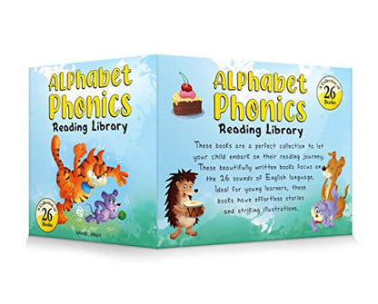 Alphabet Phonics – Reading Library for Children (Boxset of 26 Books): A–Z Phonics Readers with Sight Words, Rhymes & Fun Stories | Early Reading Box Set for Kids Learning to Read | Ages 3–6 Years