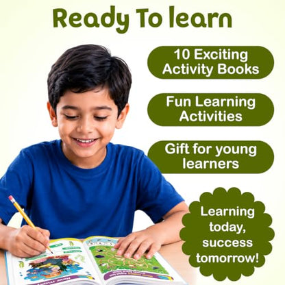 Brain Booster Activity Bag for Kids & Children |Set of 10 Books| Dot to Dot,Look & Find,How Many,Mazes,Difference,Reasoning,Sort,Word Search,Jumble