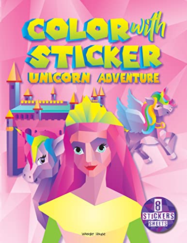 Color with sticker Unicorn Adventure book cover