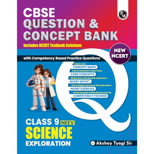 PW CBSE Class 9 Science Exploration New NCERT 2026-27 Question and Concept Bank with NCERT Textbook Solutions and Competency Based Questions By Akshya Tyagi Sir