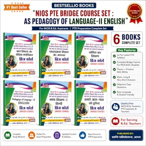 Shanti NIOS PTE Bridge Course Complete Set (6 Books) for B.Ed. In-Service Teachers | Bal Vikas, Curriculum Teaching, Mathematics Teaching, Pedagogy of ... Edition (Nios B.ed. Pte Bridge Course Set)