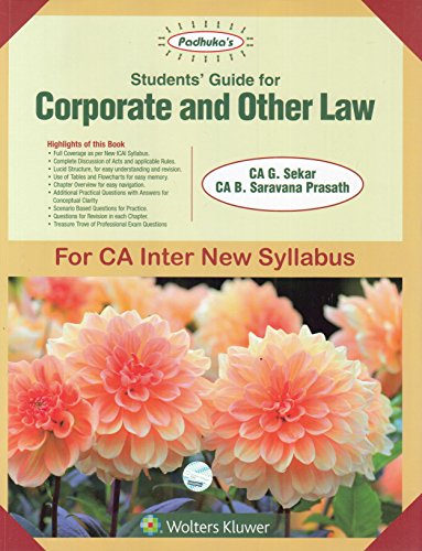PADHUKAS STUDENTS GUIDE FOR CORPORATE AND OTHER LAW (FOR CA INTER) 2E book cover