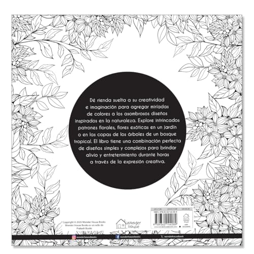 Adult Colouring Books Nature Garden and Forests - Spanish