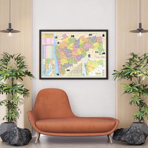 Editone International Maharashtra Road Guide & Political State Map for Wall | Competitive Exam Preparation for UPSC, IAS, IPS, with Non-Laminated ... x 28 inch) in English Medium (Maps & Atlases)