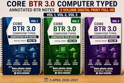 Core Btr 3.0 Computerized Written Notes All-3 Books With Btr 3.0 Integrated System Part Digital Color Notes With Spiral Binding 2026-2027 spiral – 20 May 2025