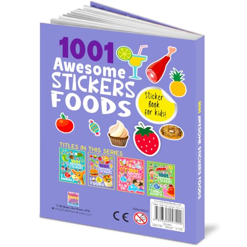 1001 Awesome Stickers Foods Book for Kids | Fun Food Stickers Activity Book | Learning & Creative Play (6+ Years)