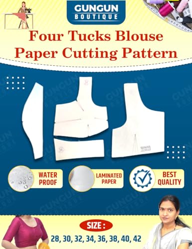Gungun Boutique 4 Tucks Blouse Paper Cutting farma | All Size 28 To 42 | Belt Blouse Paper Cutting Farma Set