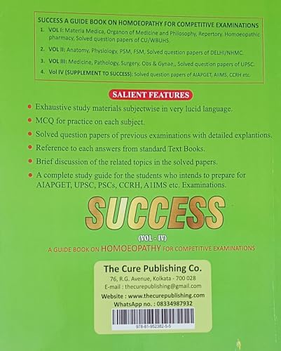 SUCCESS A GUIDEBOOK ON HOMEOPATHY FOR COMPETITIVE EXAMINATIONS (VOL IV)