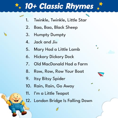 Kids' First Nursery Rhymes Padded Board Book, Colourful Illustrated Nursery Rhymes for 1-5 Years, Board Book for Toddlers
