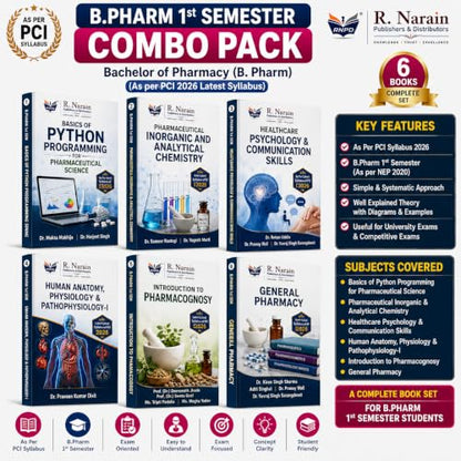 R. Narain B.Pharm 1st Semester Combo Pack, 6 Books Set