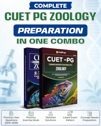 VedPrep CUET PG Zoology PYQS 2015-2026, Previous Year Questions with Solutions, Practice Exercise with solutions (2 Books)