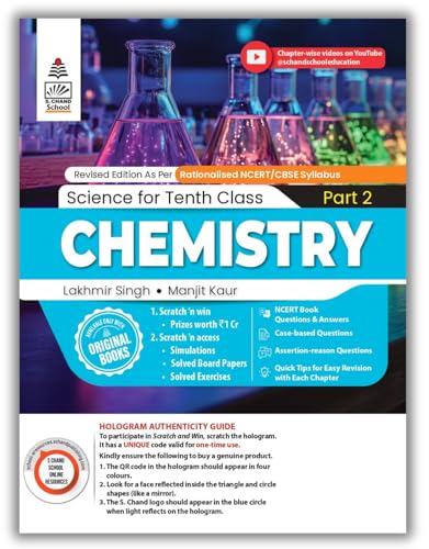 Lakhmir Singh Science Class 10 Chemistry Part 2 (2026-27 For CBSE Board Exams) | As Per Latest NCERT & CBSE Syllabus | Complete Chemistry Study for School Exams | NCERT Questions & Answers, CBQs, Solved Board Papers & Exercises – Science Grade 10