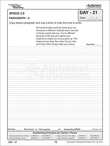 Speed Writing In Improved Handwriting - Cursive writing - Book A (For Age 6-9 Years) - Cursive handwriting practice book