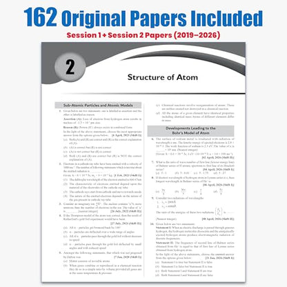 PW JEE Main 8 Years (2019 - 2026) PYQs Chemistry Chapterwise and Topicwise | All 162 Sets Previous Years Solved Papers For JEE Main 2027 Exams | Concentrate on Relevance