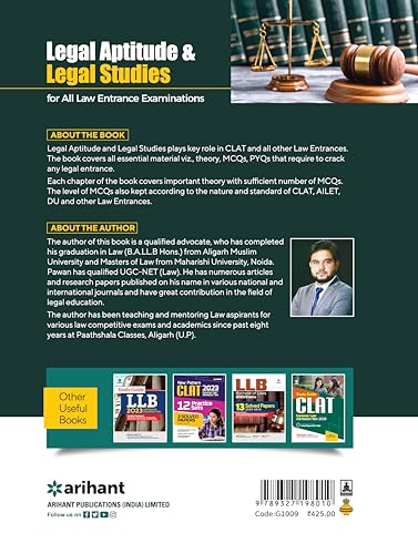 Arihant Legal Aptitude and Legal Studies Book for CLAT, AILET, CUET, AMU, DU, JMI | Law Entrance Exam 2025 | Topicwise MCQs with PYQs & Latest Syllabus Coverage