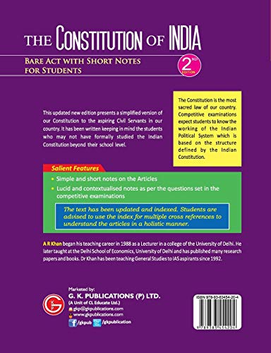 The Constitution of India: Bare Act with Short Notes