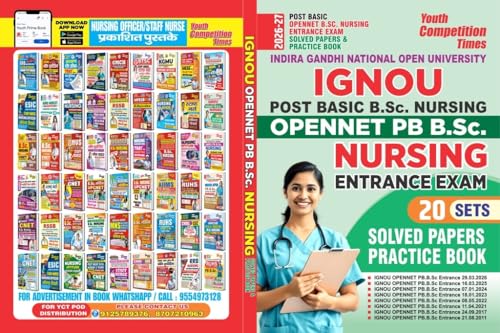Youth Competition Times IGNOU Post Basic B.Sc. Nursing OPENNET PB Entrance Exam, 20 Sets Solved Papers Practice Book 2026-27