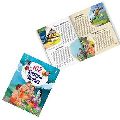 108 Krishna Stories for Children (Illustrated) - Story Book for Kids - Hindu Mythology - Indian Gods & Goddesses - Bedtime Stories - 3 Years to 10 Years Old - English Short Stories for Children