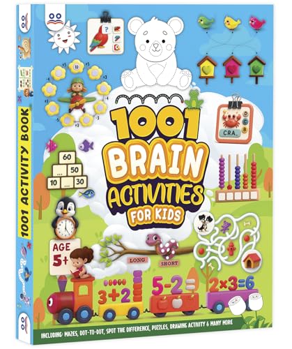 Activity Book for 5 Year Old | Best Selling 1001 Brain Booster Books for 5+ Year Old Children | Kids Activity Book - Puzzles, Mazes, Colouring, Dot-To-Dot, Matching, Seek & Find, Spot the Difference