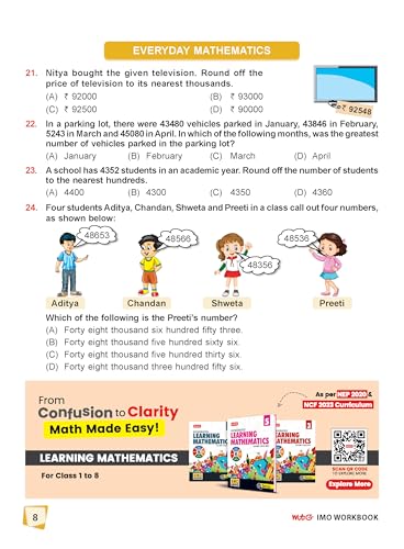 MTG International Mathematics Olympiad (IMO) Workbook Class 4 - Chapter-wise MCQs with Achievers Section - SOF Olympiad Books For 2026-27 Exam