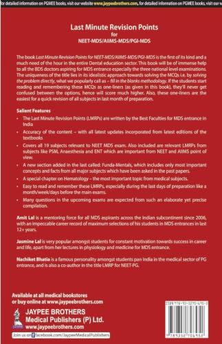 LMRP Dental Exam Series Last Minute Revision Points for NEET-MDS/AIIMS-MDS/PGI-MDS