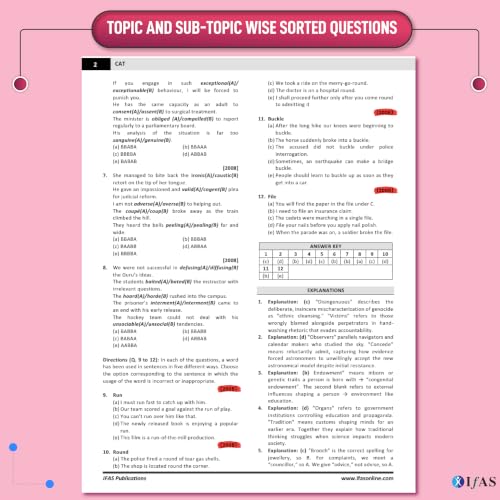 CAT Books 2026 | Chapter-Wise & Topic-Wise CAT 25 Years Solved Papers with Detailed Solutions | Best CAT PYQ Book for Exam Preparation | IFAS Publications