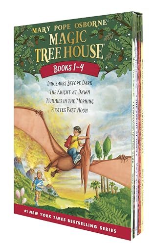 Magic Tree House Volumes 1–4 Boxed Set | Time-Travel Adventures with Jack & Annie Featuring Dinosaurs, Knights, Mummies & Pirates | Chapter Books for Ages 6+