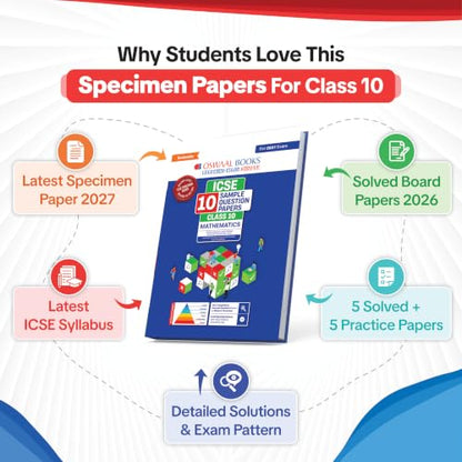 Oswaal ICSE | 10 Sample Question Papers | Class 10 | Mathematics (For 2027 Exam) | Includes–Board Paper 2026 & Specimen 2027 | With On Tips Notes, Mind Maps & Oswaal AI