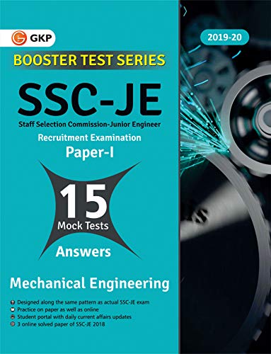 Booster Test Series - SSC JE Paper I - Mechanical Engineering - 15 Mock Tests  (Questions, Answers & book cover