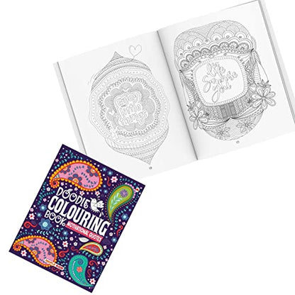 Doodle Colouring Book - Motivational Quotes - Age 4 - 99 - Gift to children for painting, drawing and colouring - Colouring Activity Book