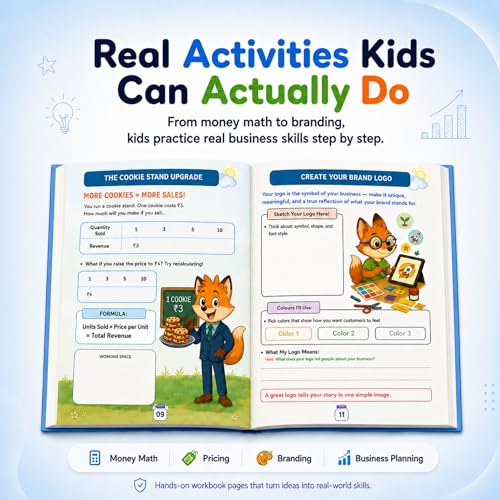 Young Hustlers – Financial Literacy & Entrepreneurship Workbook for Kids Ages 6-14 | 4-Book Money Management & Business Skills Activity Set (Young Hustlers Series)