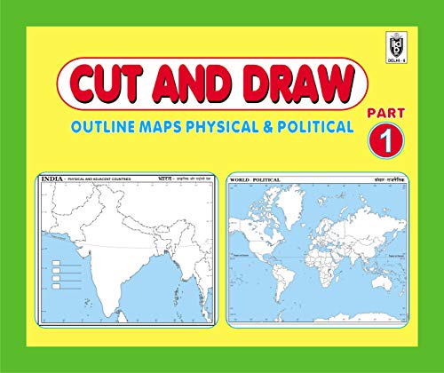 CUT AND DRAW SMALL BOOK OF OUTLINE PRACTICE MAPS (100 ASSORTED MAPS) CONTAINS INDIA MAP, WORLD MAP AND CONTINENTS MAP