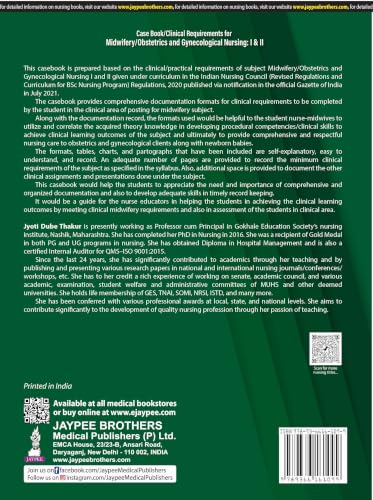 Case Book/ Clinical Requirements for Midwifery/ Obstetrics and Gynecological (OBG) Nursing I & II, 3/E | Clinical Case Recording Book for BSc Nursing 6th & 7th Semesters: 1