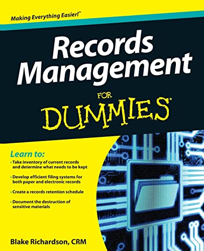 Records Management for Dummies book cover