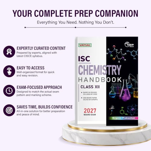 Vatsal ISC Chemistry Handbook Class 12th for Board Exam 2026-27 | Latest Question Formats Sample Paper | Question Bank - Nageen Prakashan