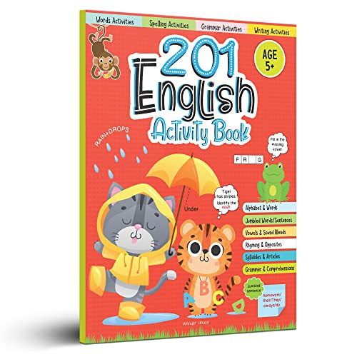 201 English Activity Book: Fun Activities and Grammar Exercises | Alphabet & Words, Rhyming & Opposites | Ages 5–9 | 4+ Hours of Interactive Learning