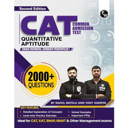 PW MBA Wallah Quantitative Aptitude CAT Books for 2027 Exam | 2000+ Questions By Rahul Bathla & Vinit Kakriya| Detailed Concept with Solved PYQs | For XAT, SNAP, NMAT & Other Management Exams