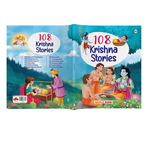 108 Krishna Stories for Children (Illustrated) - Story Book for Kids - Hindu Mythology - Indian Gods & Goddesses - Bedtime Stories - 3 Years to 10 Years Old - English Short Stories for Children